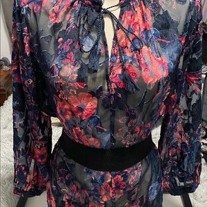 Plus size floral blouse